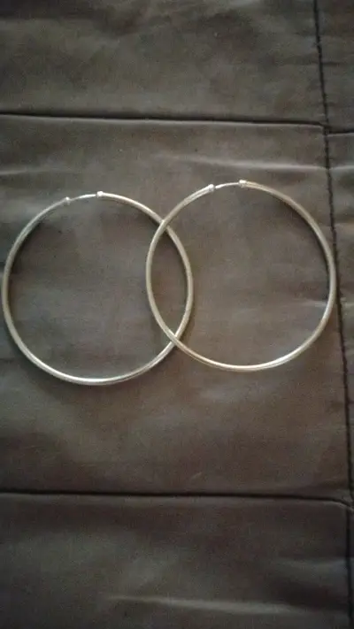 Aros  grandes en plata ley 925 - miniatura 1
