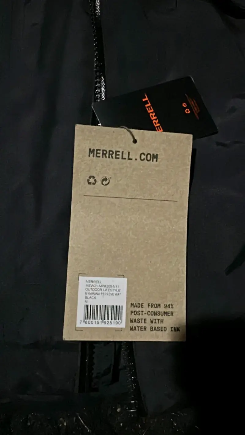 Chaqueta impermeable negra Merrell con capucha - 4