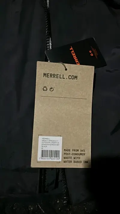 Chaqueta impermeable negra Merrell con capucha - miniatura 4