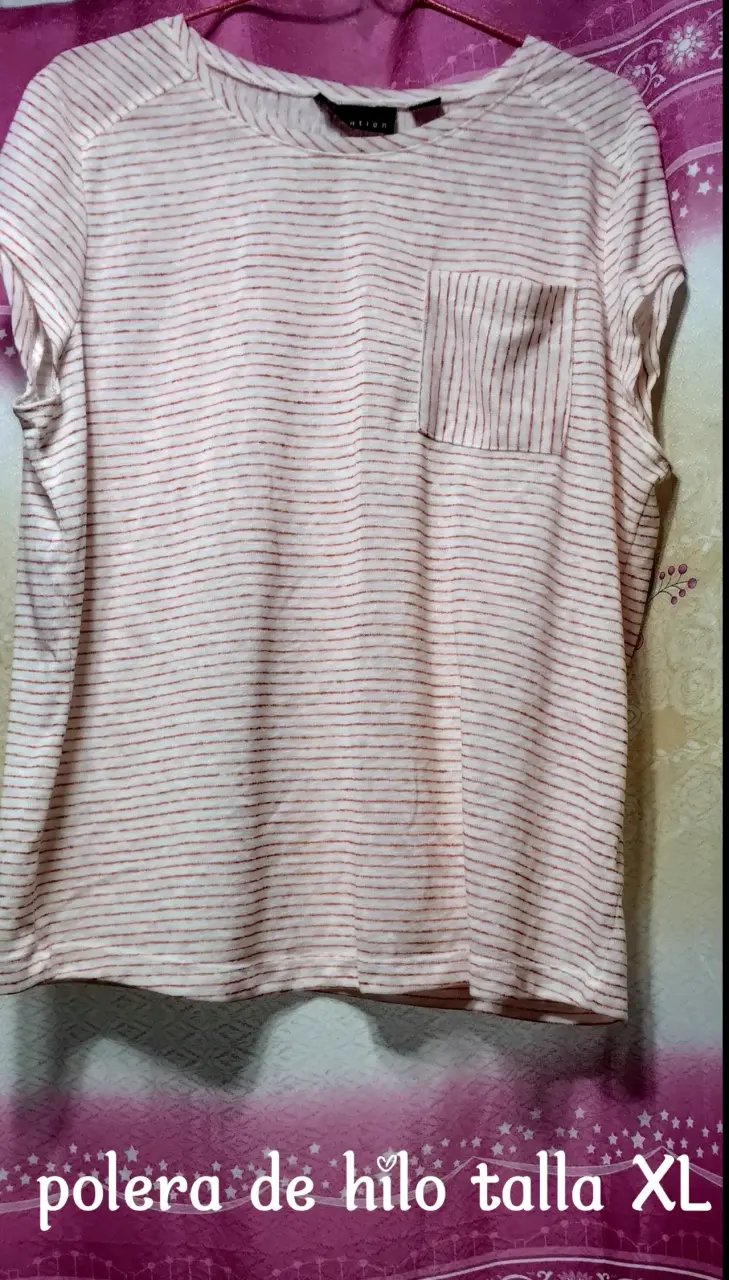 Polera de hilo a rayas talla XL