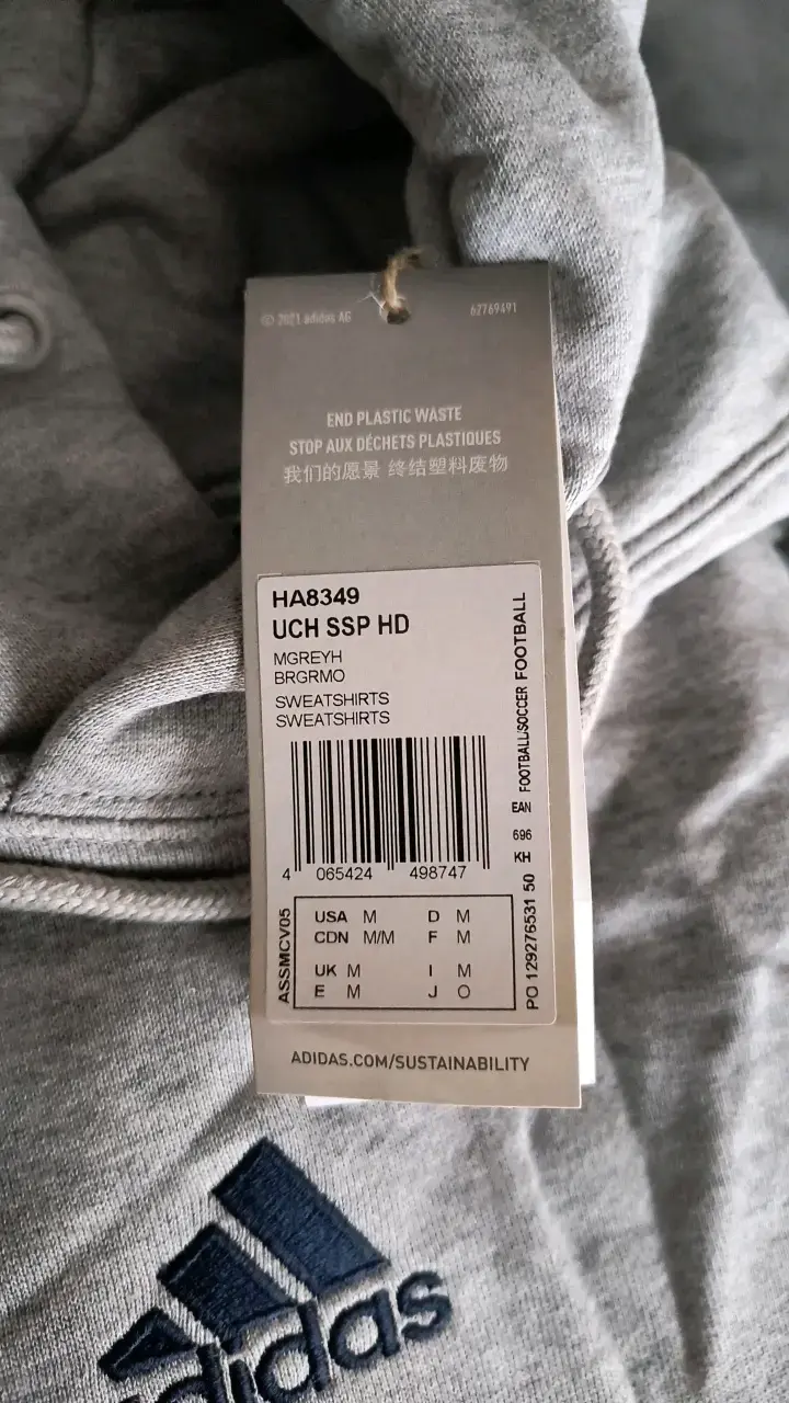Polerón gris Adidas U de Chile con capucha - 2
