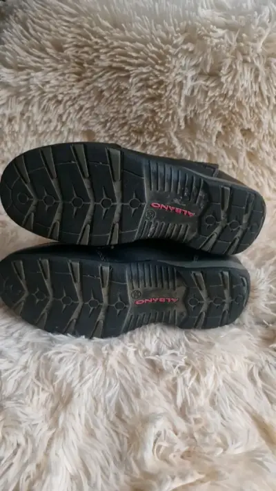 Botines de cuero negro para niñas Asensio - miniatura 2