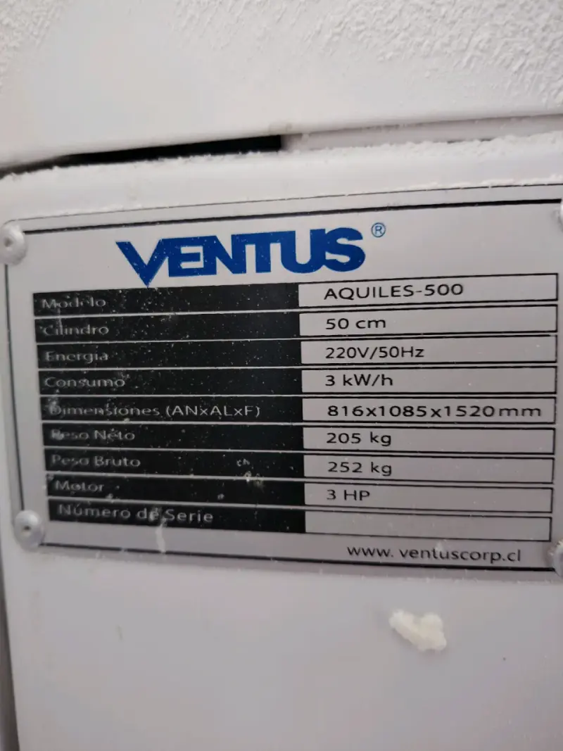 Sobadora industrial Ventus Aquiles-500 3HP - 2