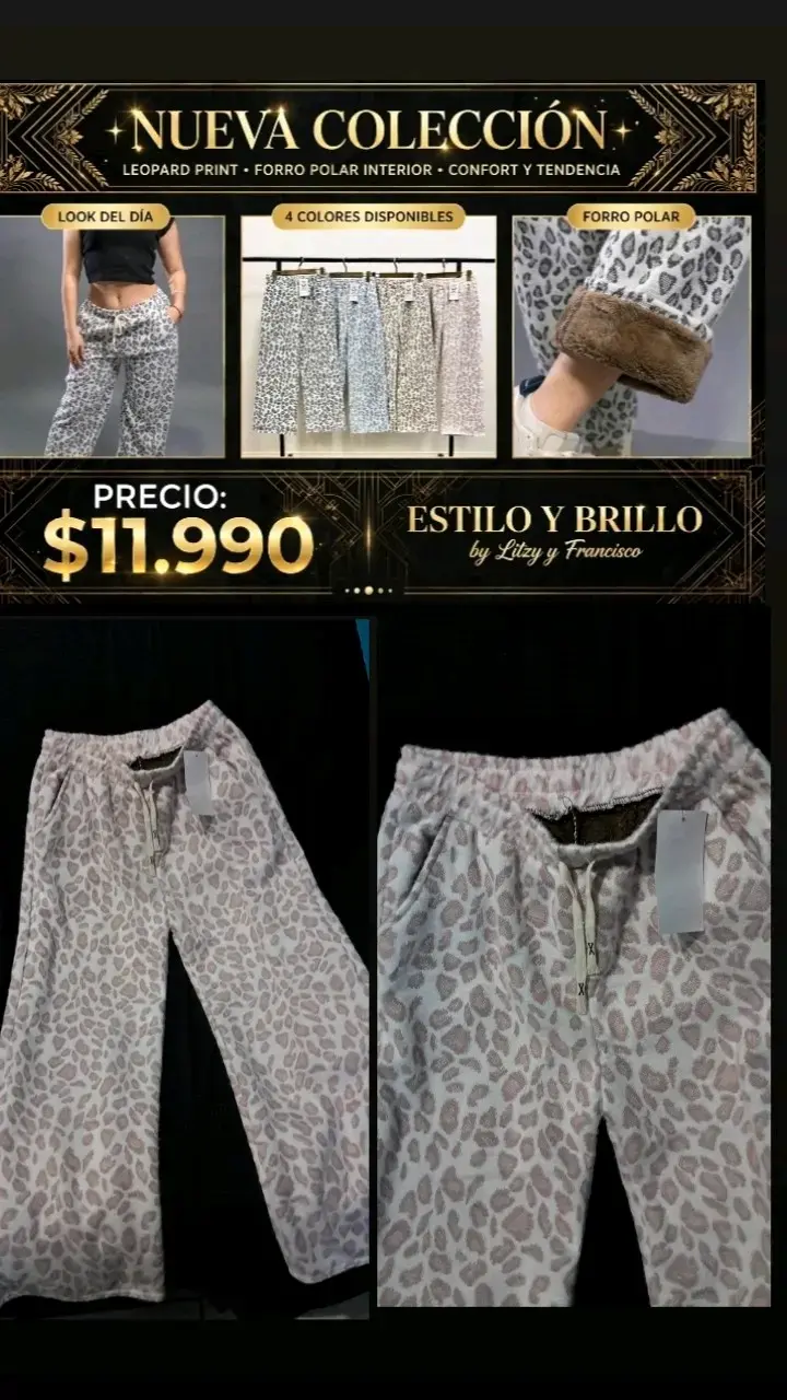 Pantalones de polar con estampado leopardo - 3