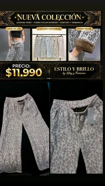 Pantalones de polar con estampado leopardo - miniatura 3