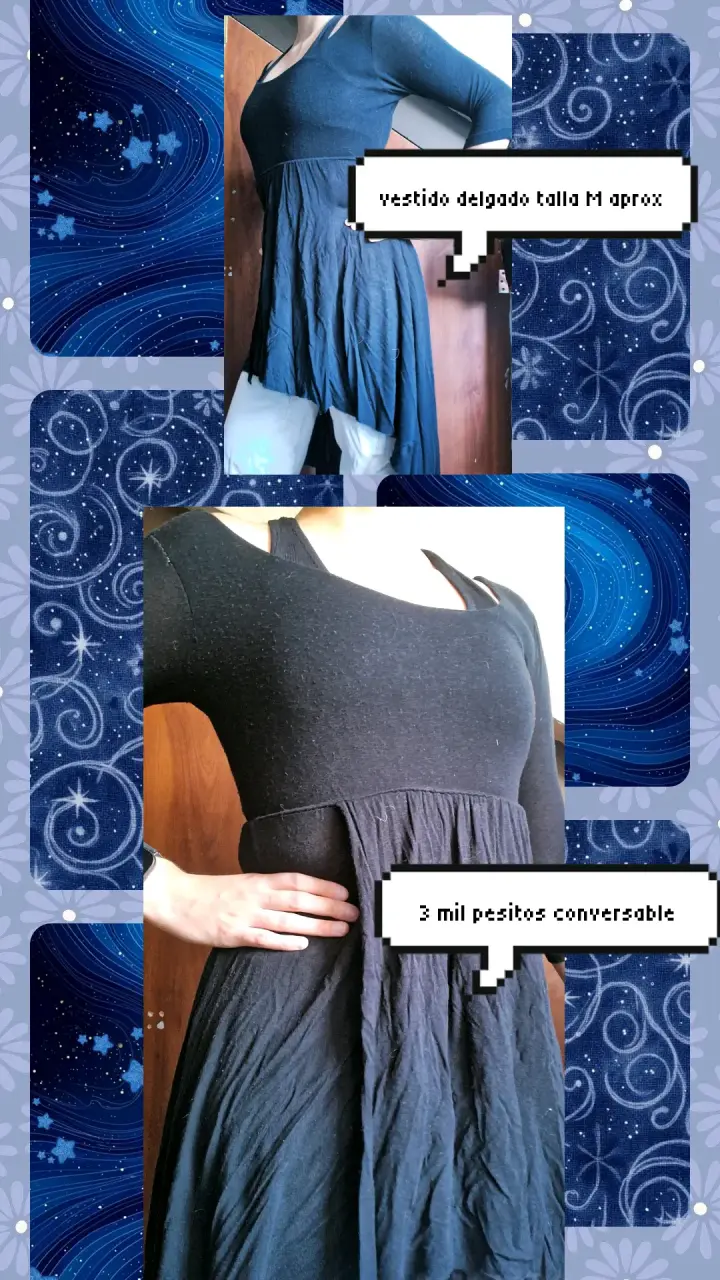 Vestido negro delgado talla M