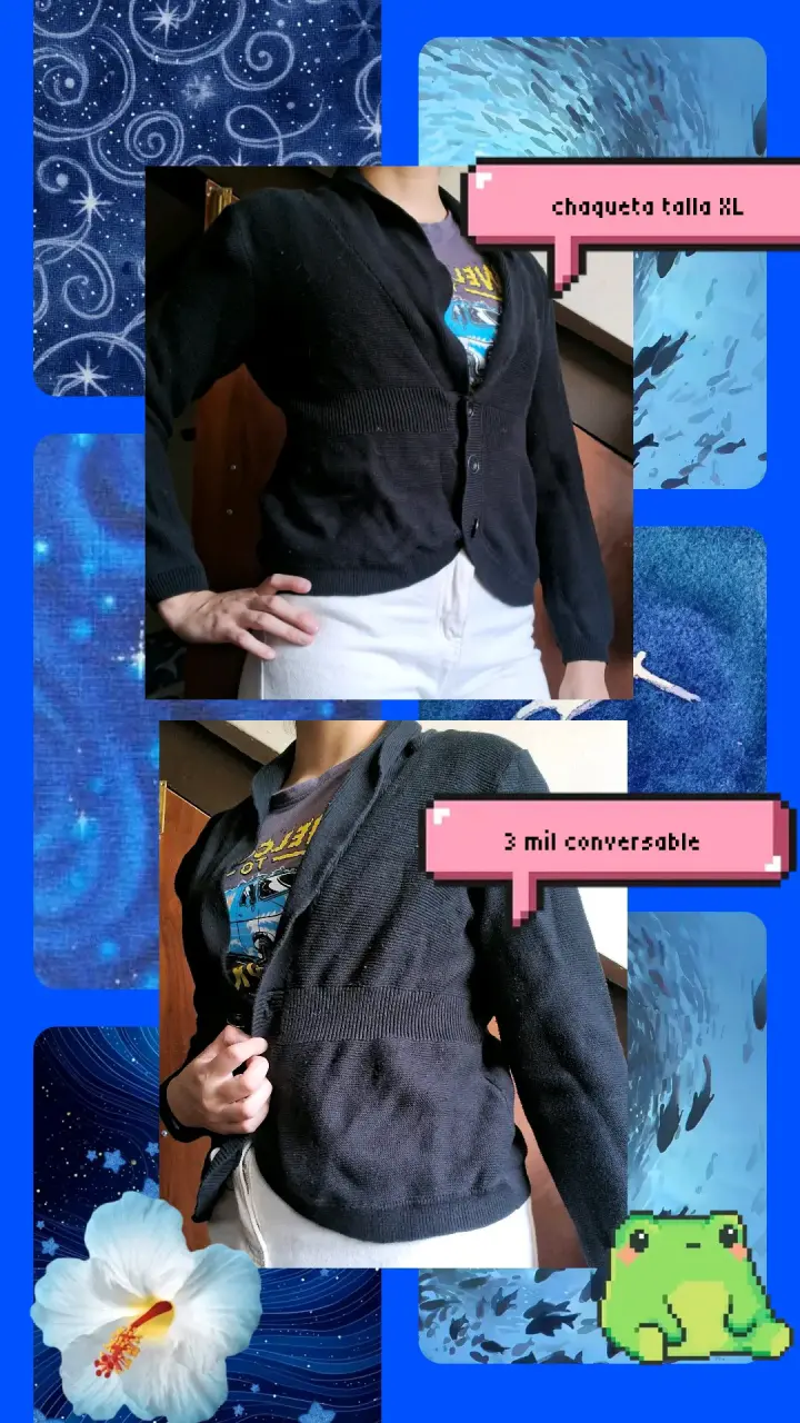 Chaqueta negra talla XL para mujer