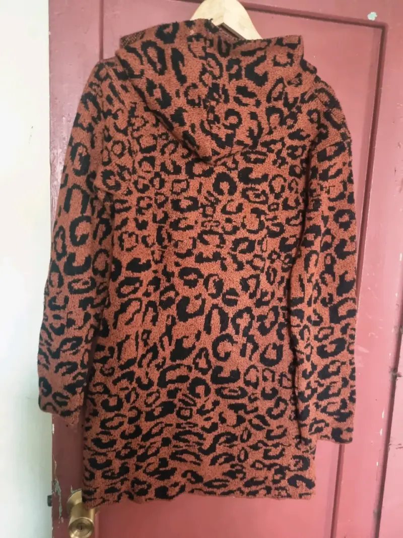 Abrigo de lana con estampado animal print - 7