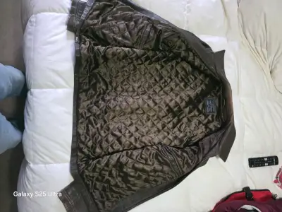Chaqueta de cuero marrón para hombre - miniatura 1