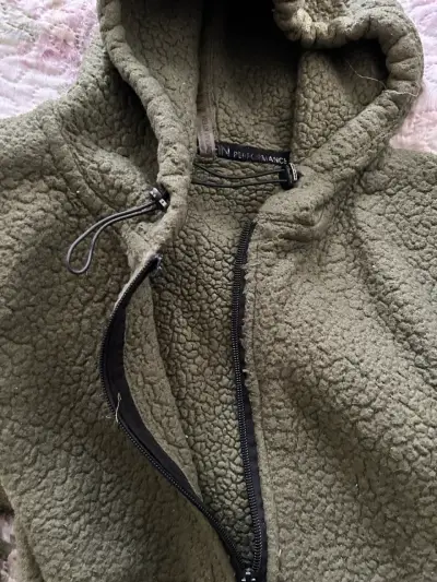 Chaqueta de polar verde Calvin Klein con capucha - miniatura 3