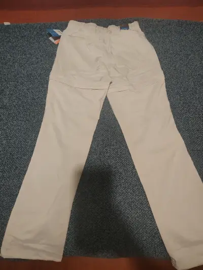 Pantalones Columbia beige con cinturón ajustable - miniatura 1