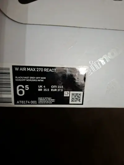 Zapatillas Nike Air Max 270 React Mujer Negro Gris - miniatura 2