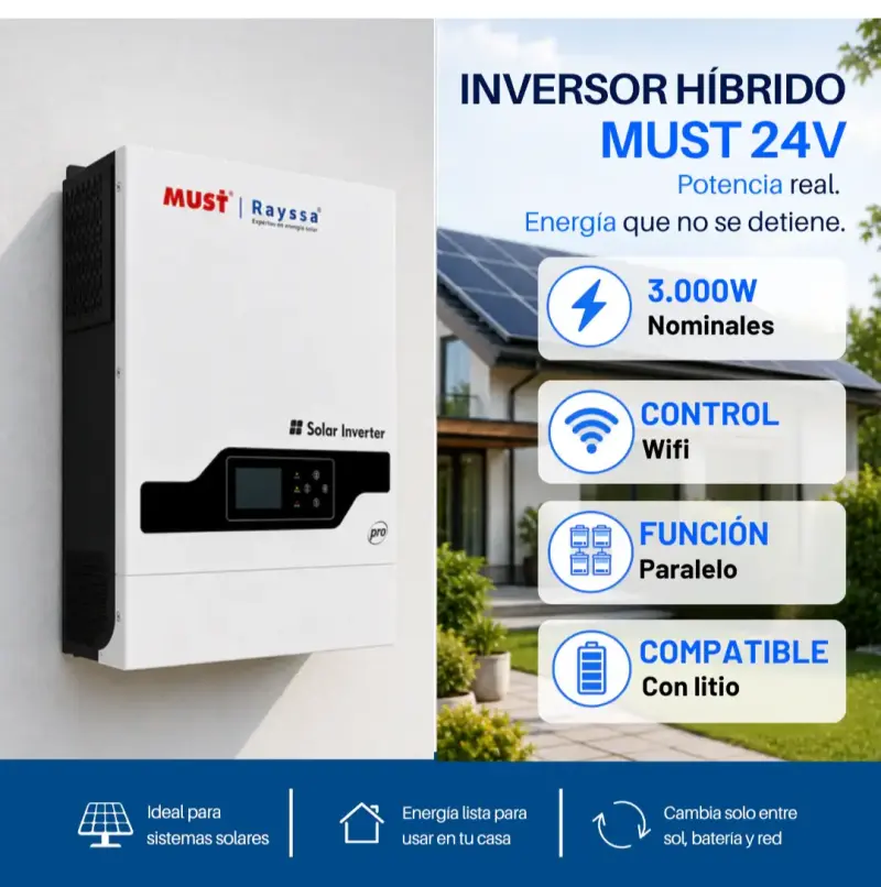 Inversor Híbrido Must 24V 3000W Wifi