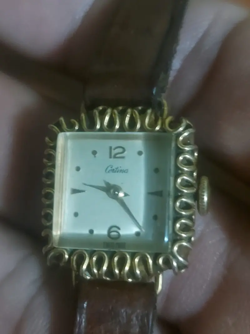Reloj vintage Certina de pulsera dorado - 1