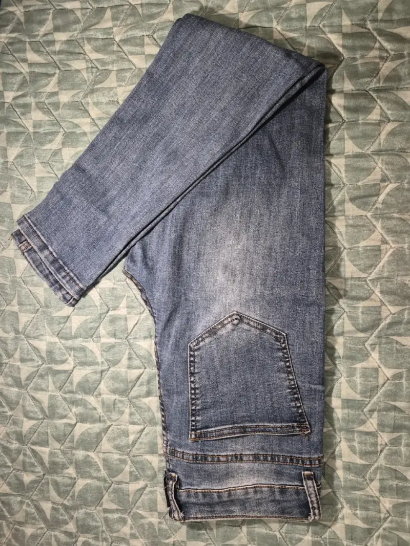 Jeans de mezclilla azul para mujer - 2