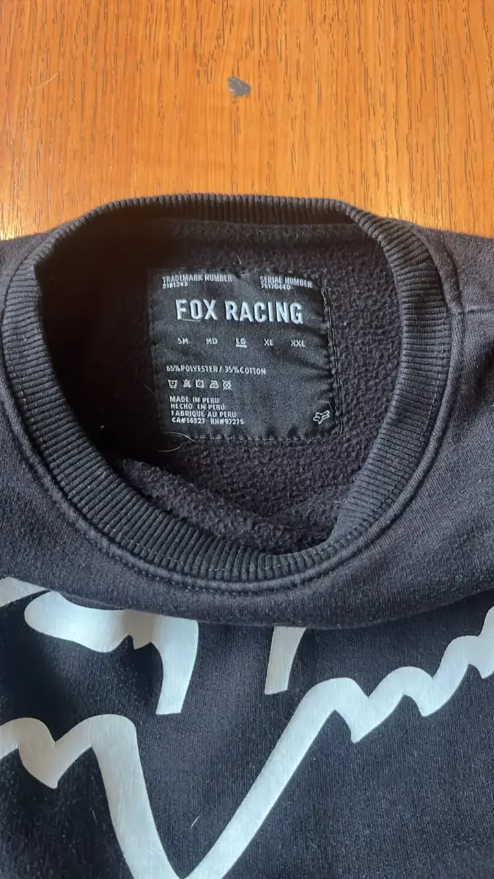 Polerón negro Fox Racing con logo - 2