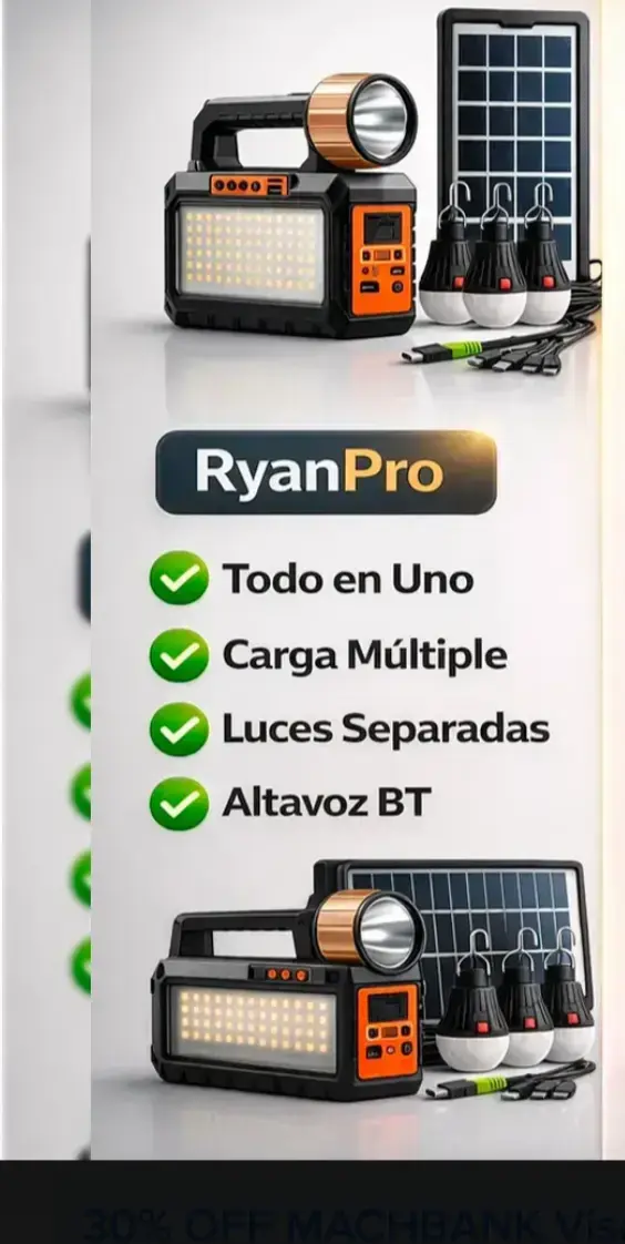 Kit de Energía Solar RyanPro con Altavoz BT - 1