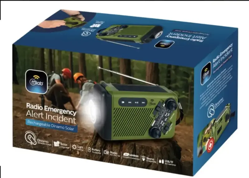 Radio de Emergencia Recargable Mlab Verde - 1