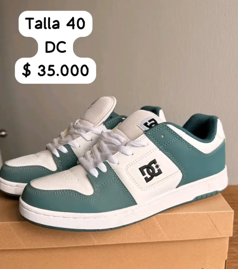 Zapatillas DC talla 40 blancas y verdes