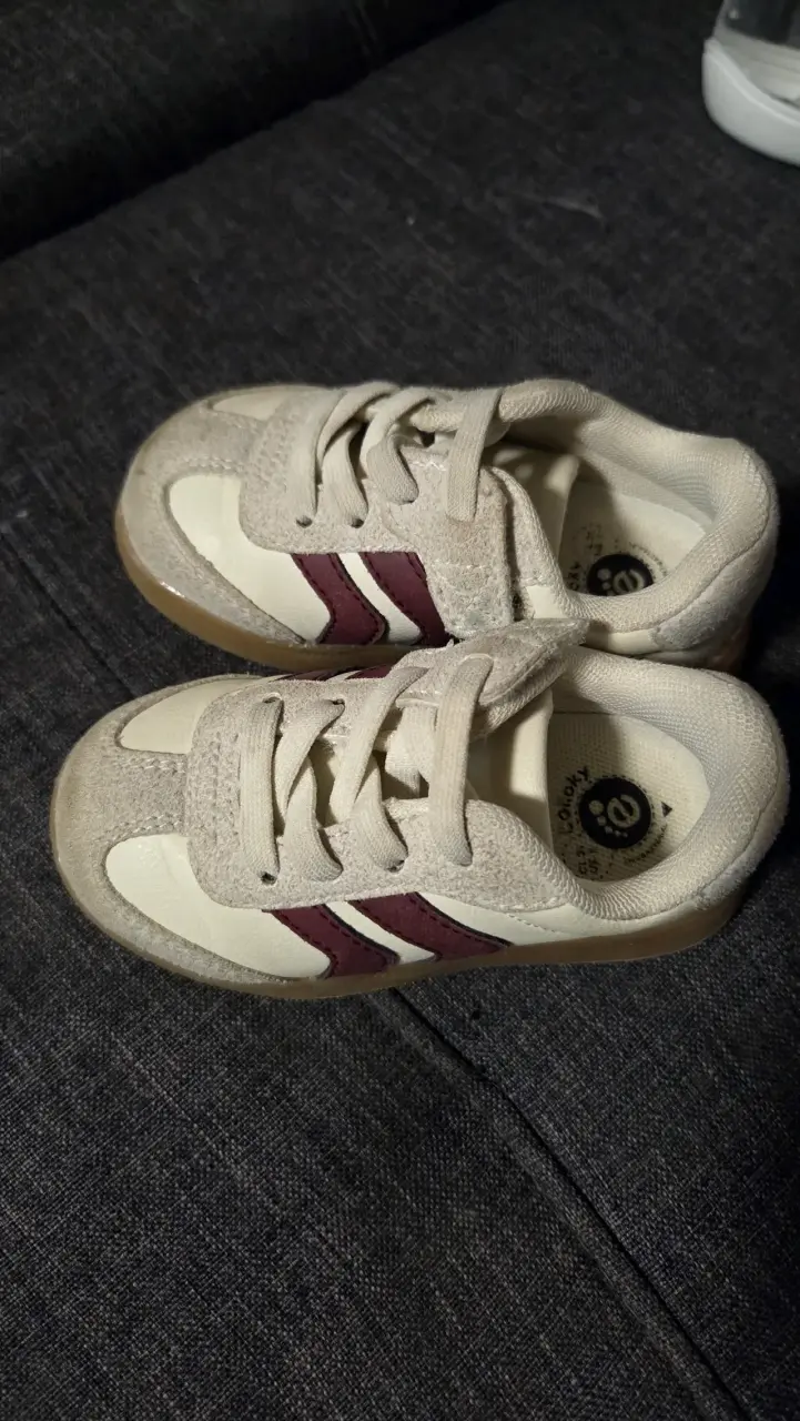 Zapatillas deportivas para niños beige y burdeos - 2