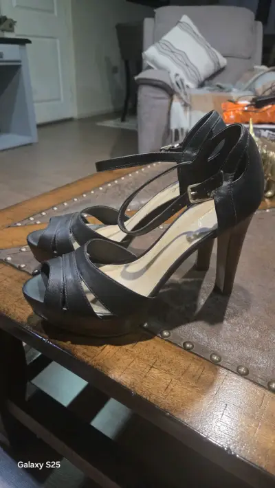 Tacones de cuero negro marca Gacel talla 38 - miniatura 3