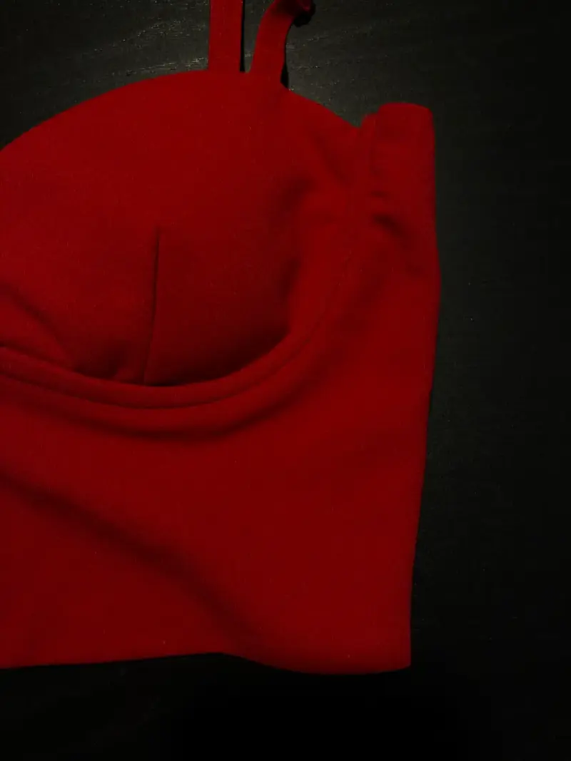 Top rojo estilo corset Zara - 4