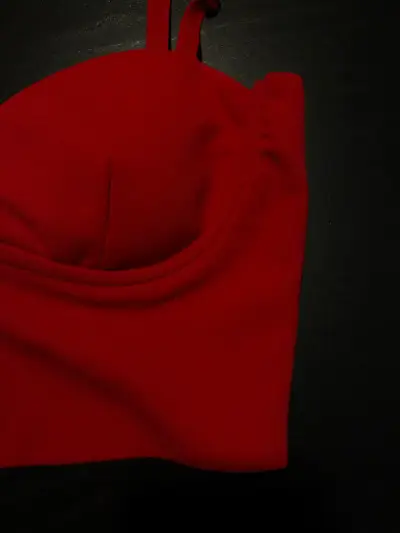 Top rojo estilo corset Zara - miniatura 4