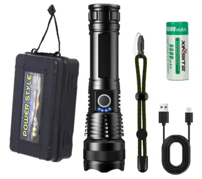 Linterna recargable LED con zoom ajustable - miniatura 2