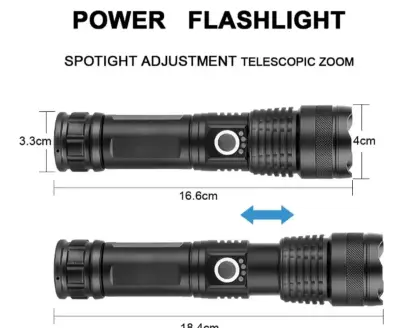 Linterna recargable LED con zoom ajustable - miniatura 3