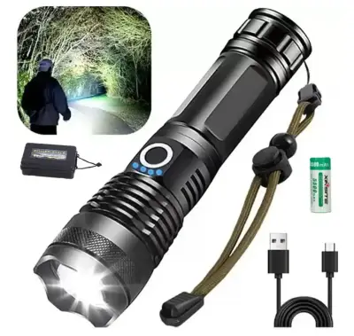 Linterna recargable LED con zoom ajustable - miniatura 4