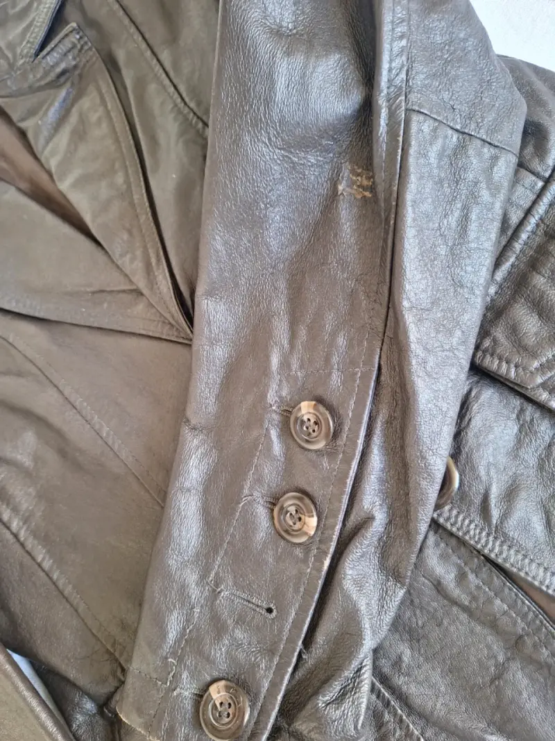 Chaqueta de cuero marrón para mujer - 2