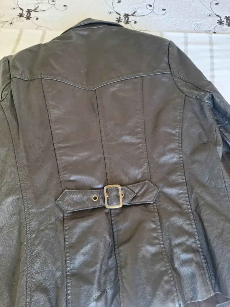 Chaqueta de cuero marrón para mujer - 3