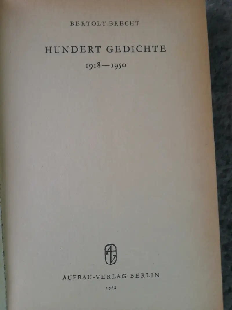 Libro 'Hundert Gedichte 1918-1950' de Bertolt Brecht - 4