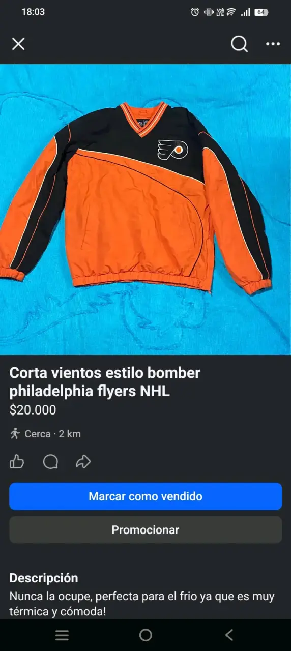 Corta vientos bomber Philadelphia Flyers NHL