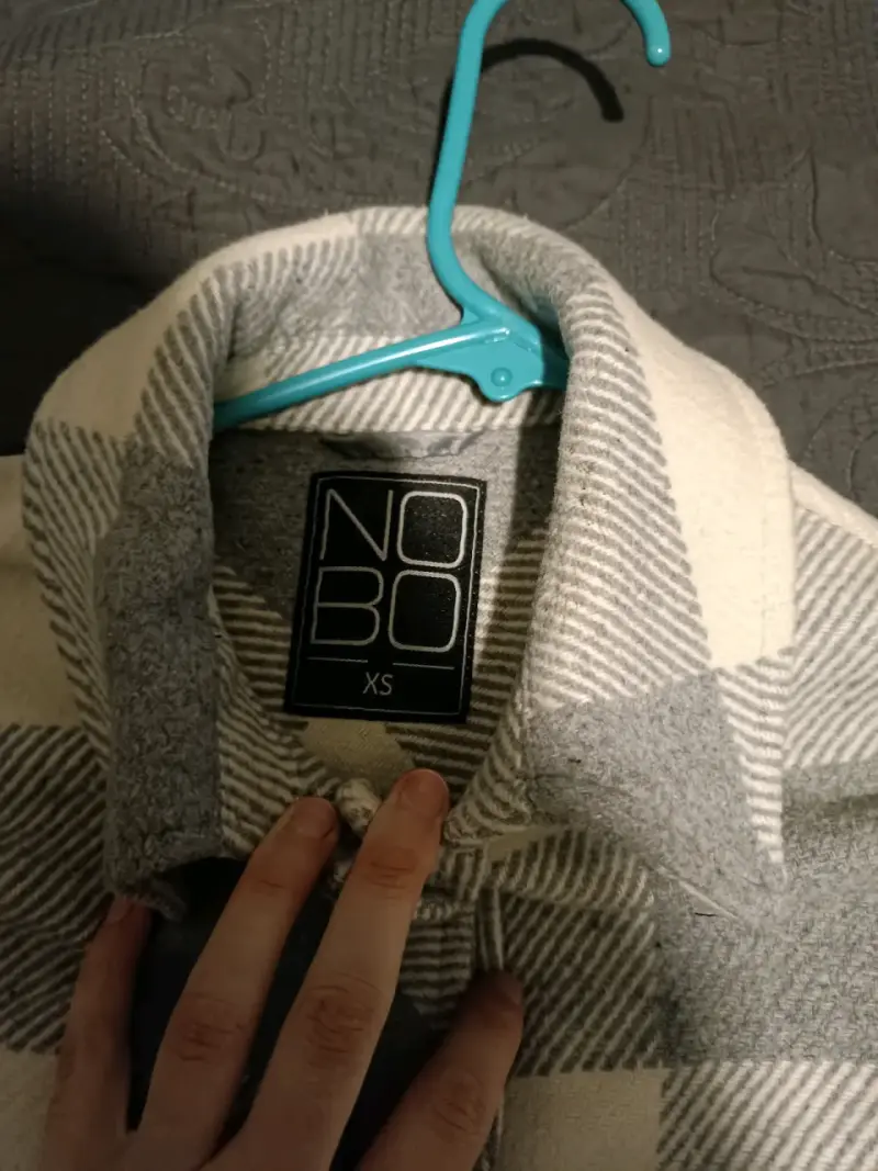 Chaqueta a cuadros gris y blanco NOBO XS - 1