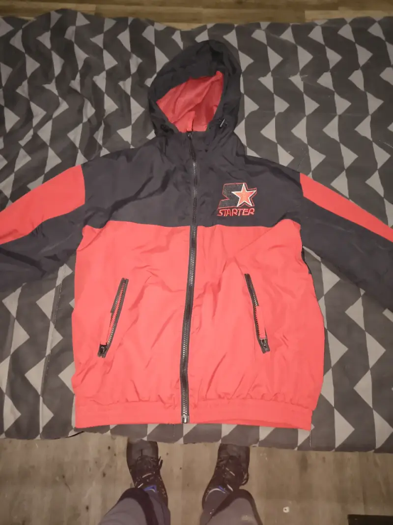 Chaqueta cortaviento Starter roja y negra - 2