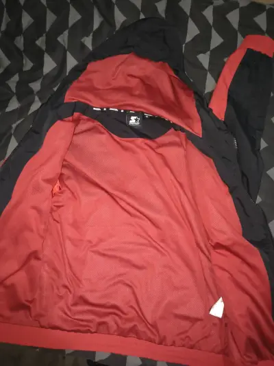 Chaqueta cortaviento Starter roja y negra - miniatura 3