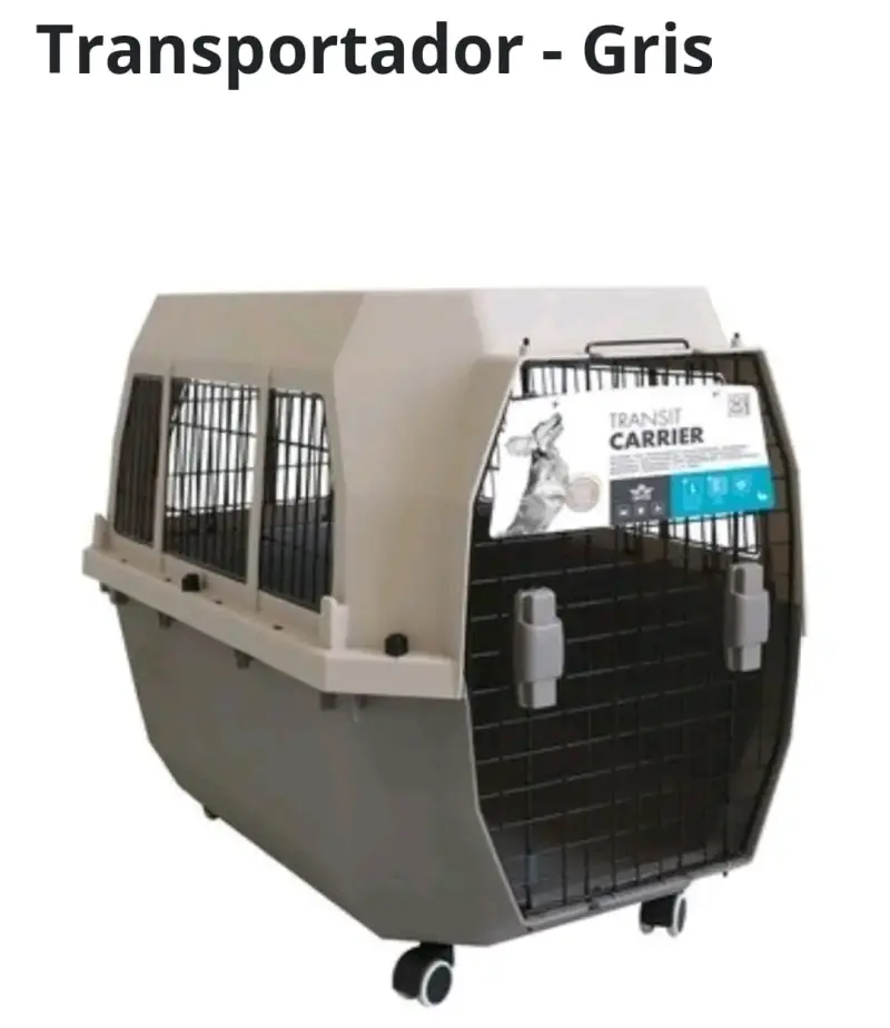 Transportador de mascotas gris con ruedas - 4