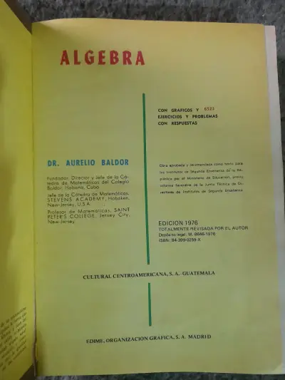 Libro Álgebra de Baldor Edición 1976 - miniatura 1