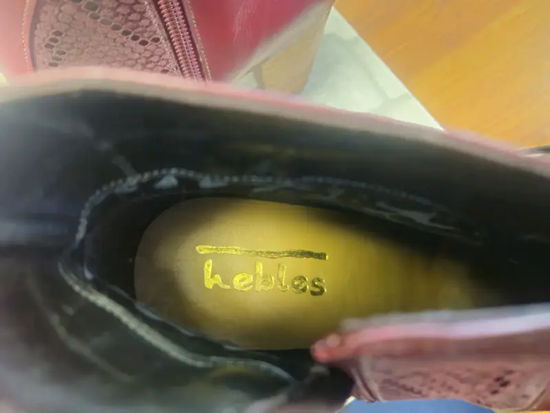 Botines de cuero burdeos con tacón alto Hebles - 6