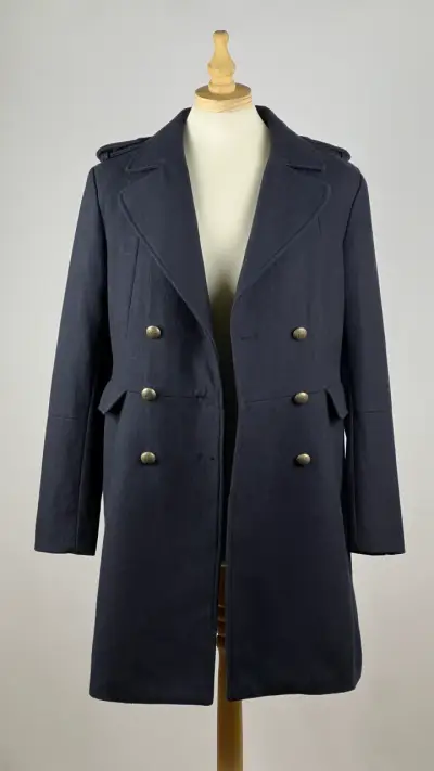 Abrigo azul marino H&M - 51% Lana - Talla S - miniatura 2