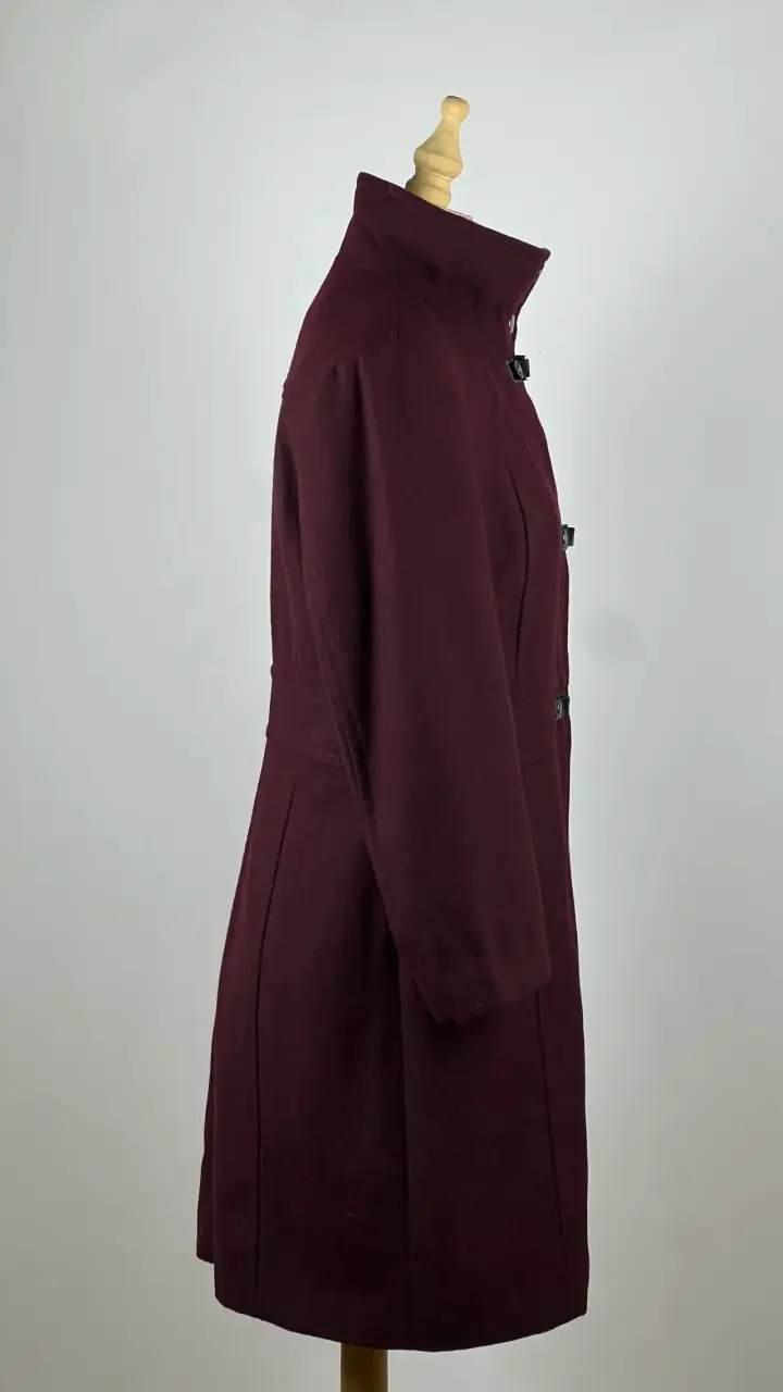 Abrigo burdeo Kenneth Cole - 64% Lana - Talla S - 3