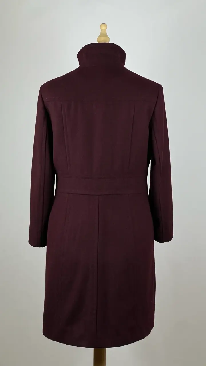 Abrigo burdeo Kenneth Cole - 64% Lana - Talla S - 4