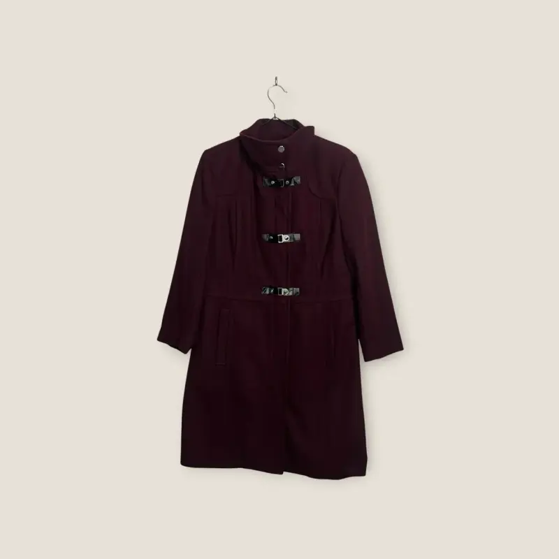 Abrigo burdeo Kenneth Cole - 64% Lana - Talla S - 5