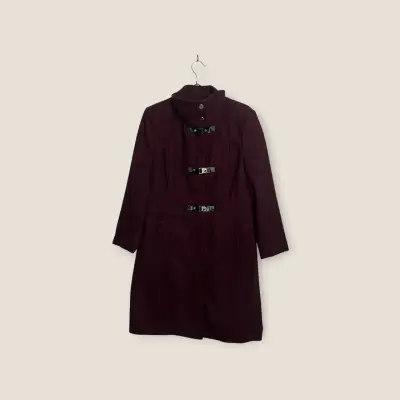 Abrigo burdeo Kenneth Cole - 64% Lana - Talla S - miniatura 5
