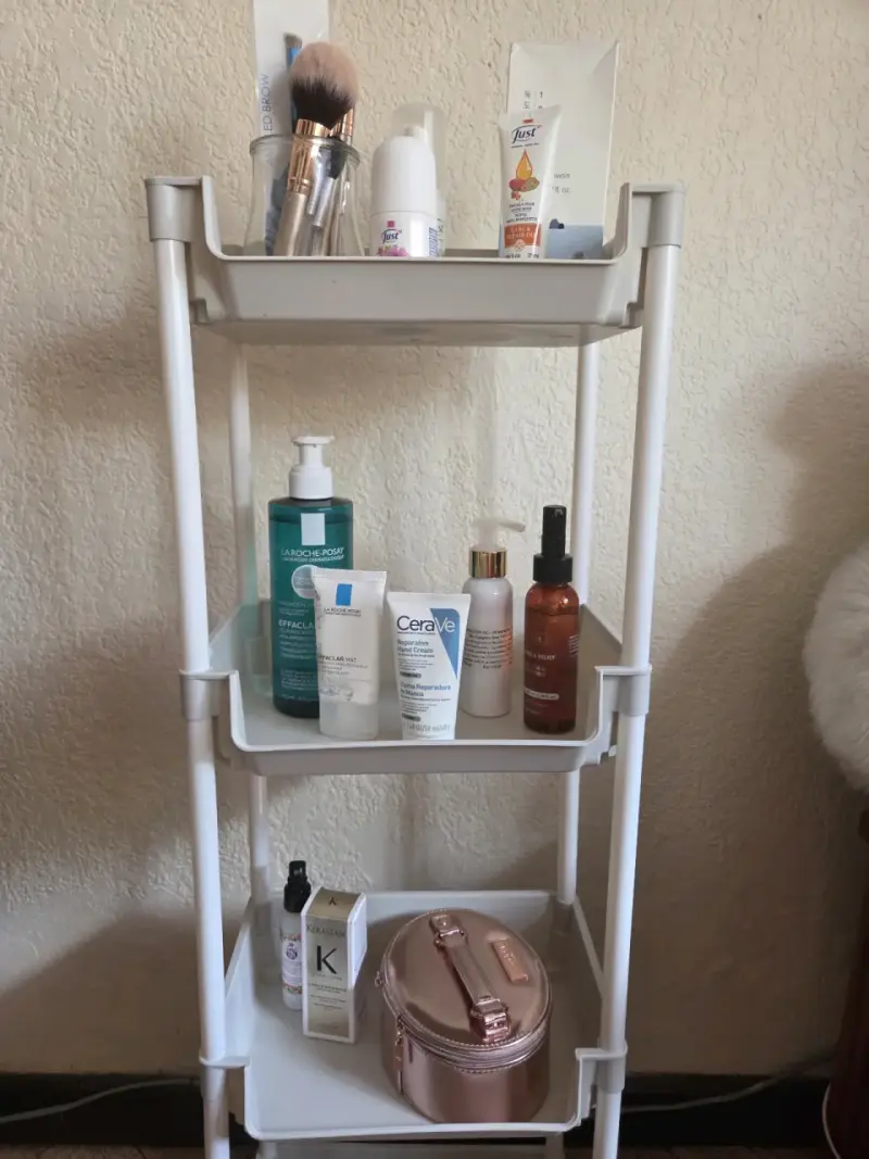 Carro organizador de plástico blanco con ruedas - 3