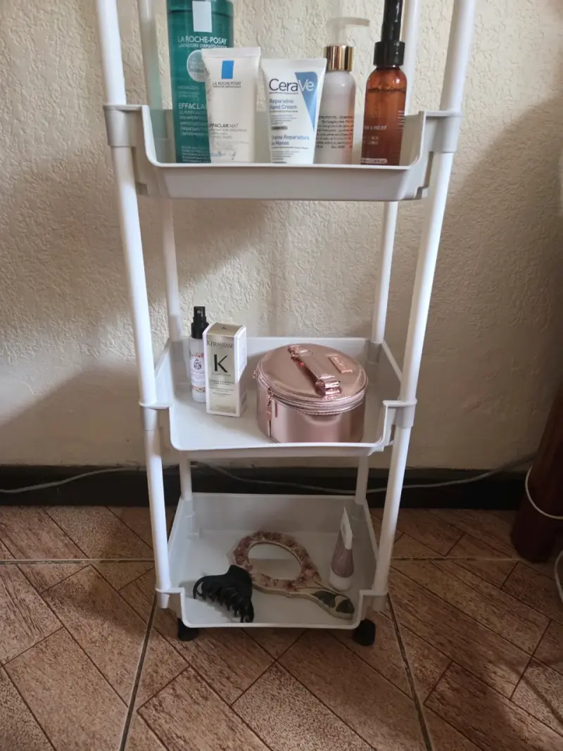 Carro organizador de plástico blanco con ruedas - 6