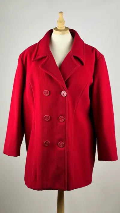 Abrigo rojo Centigrade - 100% Lana - Talla XL - miniatura 1