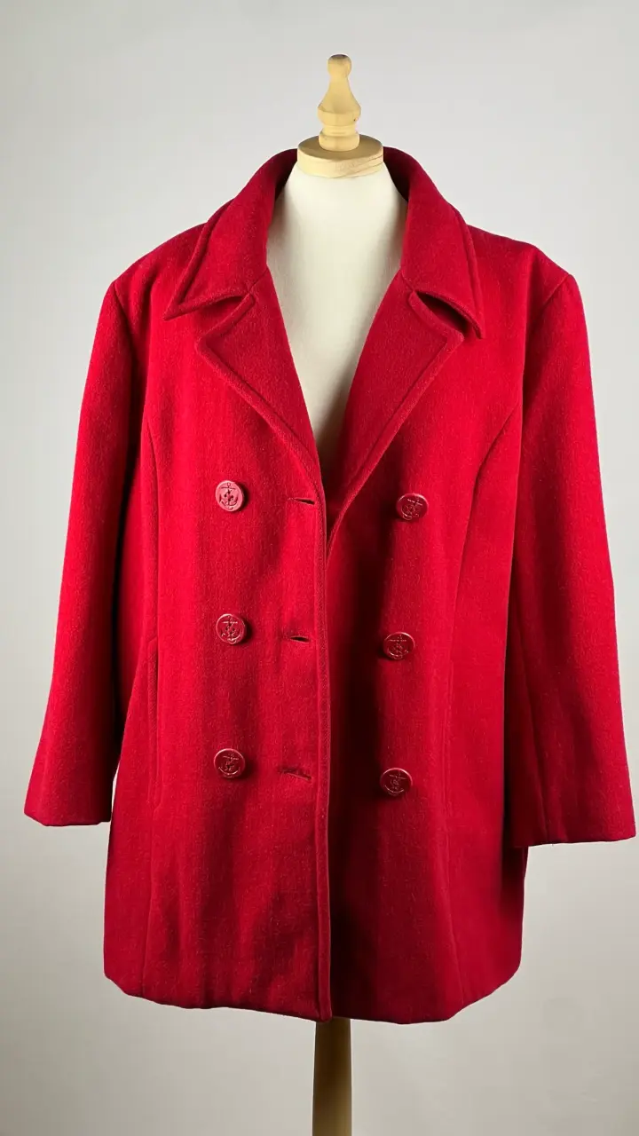 Abrigo rojo Centigrade - 100% Lana - Talla XL - 2