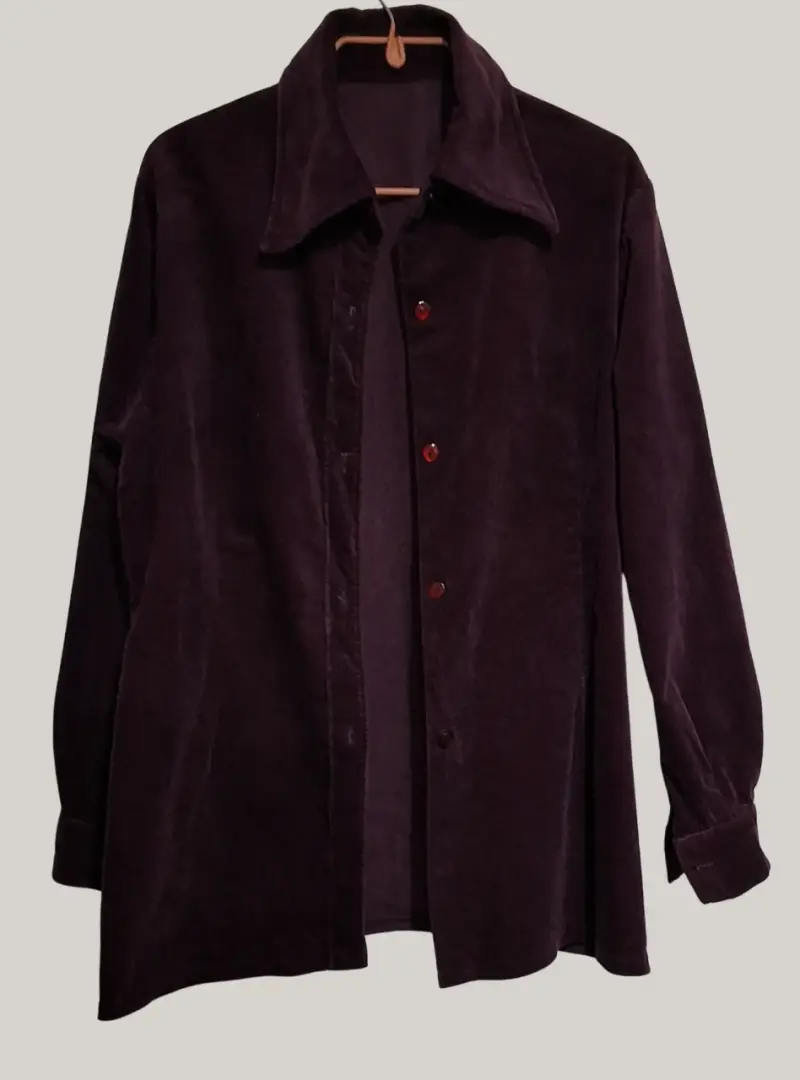Chaqueta de terciopelo morado para mujer